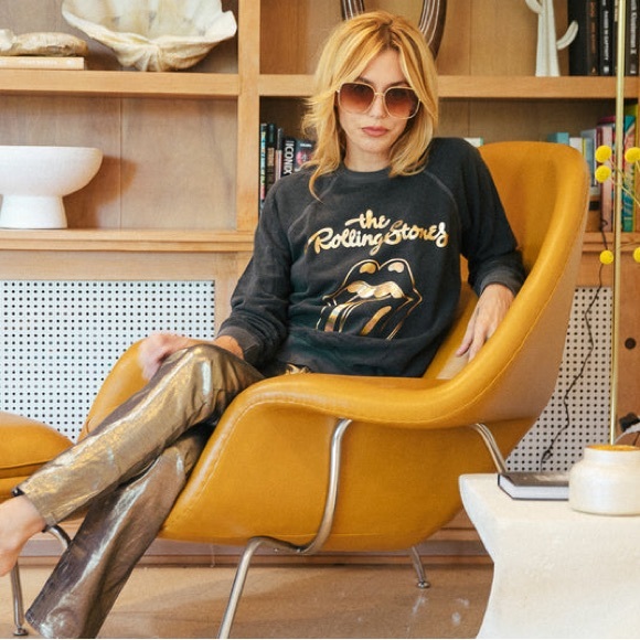 PEOPLE OF LEISURE The Rolling Stones Sticky Fingers 1971 Metallic Crewneck - Picture 4 of 4